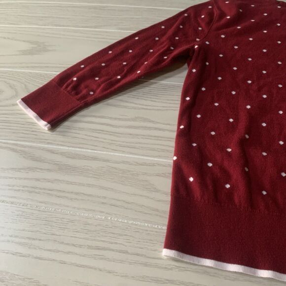 Lands End Girls‎ Medium Sweater Red With White Hearts - Picture 8 of 9